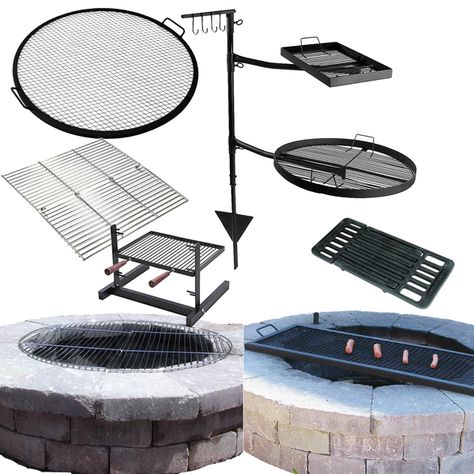 Fire Pit Ideas Backyard For Cooking, Fire Pit Bbq Ideas, Fire Pit Barbecue, Fire Pit Grill Ideas Backyard, Fire Pit With Grill Grate, Outdoor Fire Pit Grill Ideas, Cowboy Fire Pit Grill, Diy Fire Pit Grill Ideas, Fire Pit Accessories Backyards