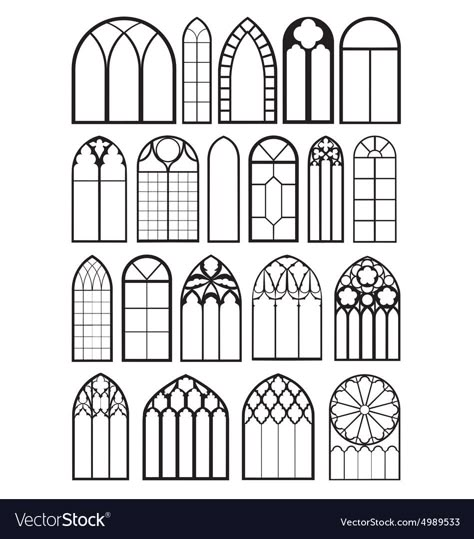 Church Window Decor, Church Background Design, Window Frame Ideas, Goth Architecture, Window Sketch, Window Silhouette, Church Window, Window Drawing, Gothic Windows