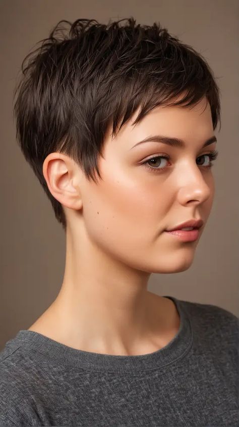 Pixie Hairstyles Very Short, Zoe Kravitz Hair Pixie, Pixie Haircut For Asian Women, Ash Pixie Haircut, Very Short Hair For Round Face, Rounded Pixie Haircut, Very Short Haircut Women, Short Hairstyle Asian Women Round Faces, Celebrity Pixie Haircut