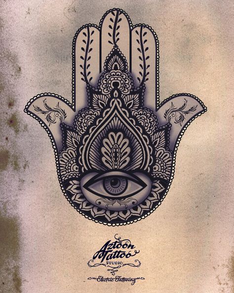 Hand of Fatima Sketch Tattoo -See more stunning Tattoo Design at stylendesigns.com