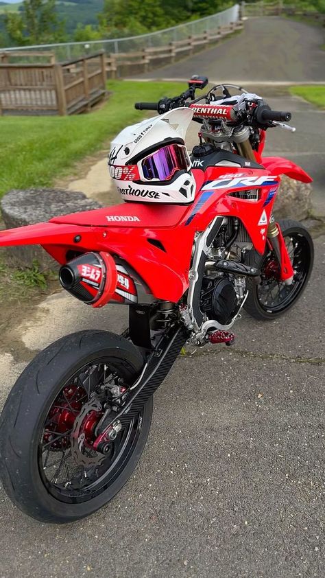 Crf450 Supermoto, Honda Supermoto, Cross Moto, Street Legal Dirt Bike, Ktm Supermoto, Honda Dirt Bike, Mochila Nike, Ktm Motorcycles, Motorcross Bike