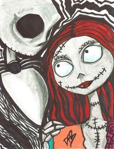 jack and sally love | Like Jack And Sally · A Drawing · Art and Drawing on Cut Out + Keep ... Jack Y Sally, Nightmare Before Christmas Drawings, Desenhos Love, Nightmare Before Christmas Wallpaper, Christmas Drawings, Tim Burton Style, Christmas Tattoo, Tim Burton Art, Sally Nightmare