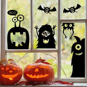 Monster Silhouette, Veselý Halloween, Halloween Window Silhouettes, Halloween Window Clings, Halloween Window Decorations, Casa Halloween, Halloween Supplies, Halloween Window, Window Cling