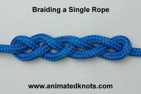 How to braid a single strand - great website for basic knotting  . . . .   ღTrish W ~ http://www.pinterest.com/trishw/  . . . .   #DIY #craft #knot #macrame #bracelet Knot Magic, Animated Knots, Decorative Knots, Paracord Knots, Knot Braid, Rope Knots, Paracord Projects, Braid Tutorial, Rope Crafts