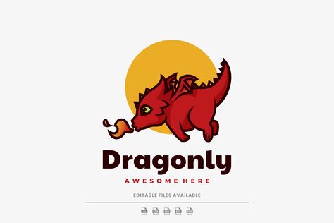 Dragon Simple Mascot Logo by Artnivora.Std on @creativemarket Dragon Mascot, Logo Dragon, Dragon Logo, Mobile Legend, Little Dragon, Mascot Logo, Cute Dragons, Mascot Design, Logo Restaurant