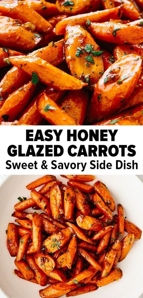 Carrot Recipes Side Dishes, Carrots Side Dish, Glazed Carrots Recipe, Chicken Potato Bake, Honey Glazed Carrots, Chicken Potato, Potato Bake, Roasted Vegetable Recipes, Hearty Chicken