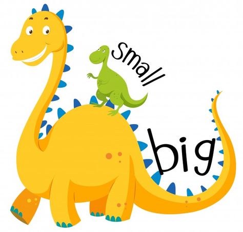 Opposite adjective big and small | Free Vector #Freepik #freevector #background #animal #art #happy Adjectives For Kids, Opposites Preschool, Ingles Kids, Schrift Design, Opposite Words, Learning English For Kids, Flashcards For Kids, English Lessons For Kids, English Activities