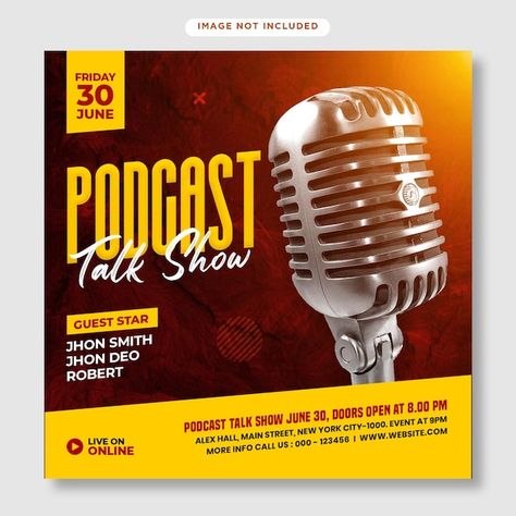 Podcast talk show flyer and instagram po... | Premium Psd #Freepik #psd #flyer #template #office #home Radio Show Flyer, Talk Show Flyer Design, Podcast Flyer Design, Podcast Design Graphics, Podcast Graphic Design, Show Flyer Design, Podcast Poster, Pubmats Ideas, Podcast Template