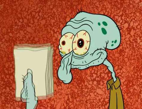 27 Squidward Faces Every College Student Will Recognize  | When you hand in a paper the second it’s due. Squidward Art, Funny Spongebob Memes, College Memes, Nursing School Humor, Spongebob Funny, Nursing Memes, College Kids, Spongebob Memes, School Memes