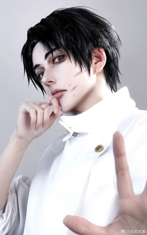 Cosplay of Yuta Okkotsu by @/陆鹫贰黑 on Weibo | Jujutsu Kaisen / 呪術廻戦 Yuta Okkotsu Uniform, Yuta Jjk Cosplay, Yuta Okkotsu Realistic, Yuta Okkotsu Hairstyle, Yuta Okkotsu Genderbend, Yuta Hair, Jjk Shifting, Yuta Okkotsu Cosplay, Yuta Cosplay