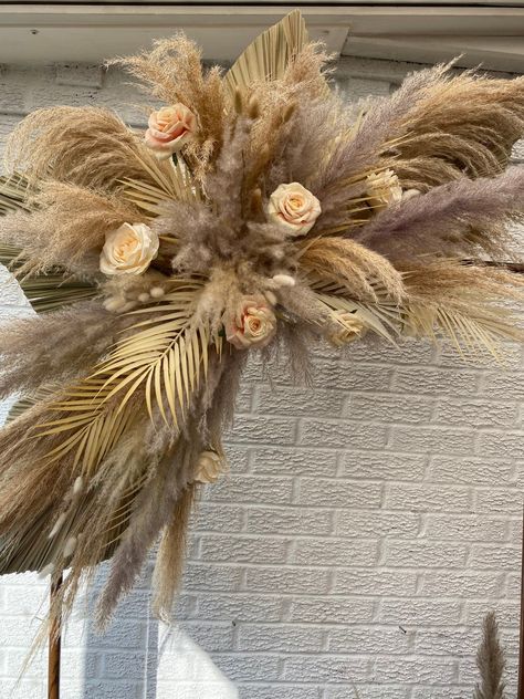 Palm Arch, Pampas Wall Decor, Pampas Arch, Pampas Wall, Pampas Flower, Art Floral Noel, Arch Arrangement, Wedding Swag, Aisle Runners