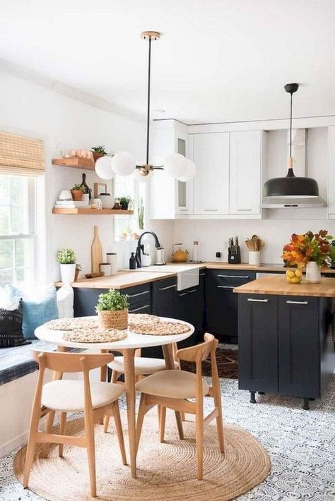 Scandinavian Kitchen Inspiration. #scandinavian #kitchen #design #decor #cabinets #idea Small Scandinavian Kitchen, Scandinavian Kitchen Small, Modern Scandinavian Kitchen, White Wood Kitchens, Scandinavian Kitchens, Scandinavian Kitchen Design, Black Kitchen Cabinets, Scandinavian Kitchen, Kitchen Marble