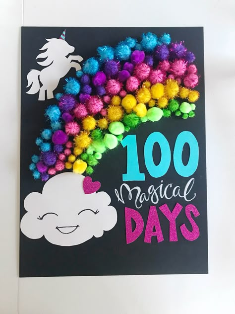 100 days of school  Rainbow theme School Diy Ideas, 100 Days Of School Project Kindergartens, 100 Day Project Ideas, 100 Day Shirt Ideas, 100 Días De Clases, 100days Of School Shirt, 100th Day Of School Crafts, 100 Day Of School Project, Kindergarten Projects