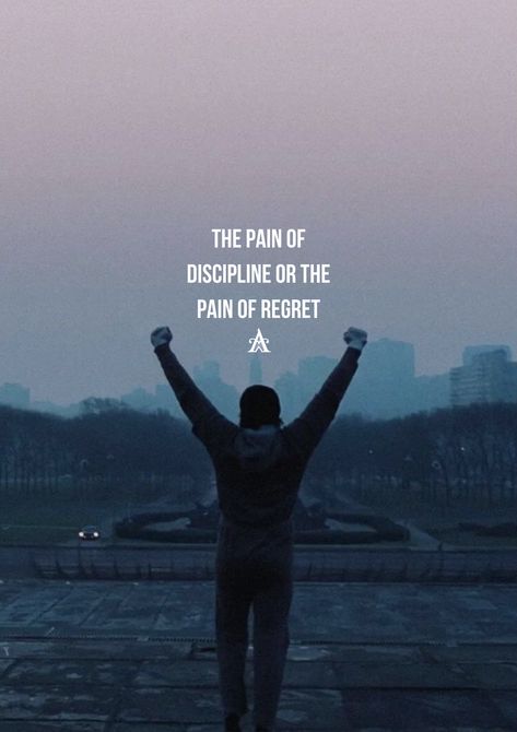 The pain of discipline or the pain of regret.  Follow us for more daily quotes and inspirational videos  @absolutechampionmindset  #rockybalboa #rocky #motivationalquote #dailyquotes #motivation #inspiration #success #quotes #motivationalquotes Pain Of Discipline, Rocky Balboa, Inspirational Videos, Daily Quotes, Motivation Inspiration, Success Quotes, Rocky, Follow Us, Motivational Quotes