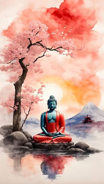 Premium Photo | Gautama buddha meditating in stunning place by watercolor painting wallpaper Gautama Buddha Hd Wallpapers, Watercolor Painting Wallpaper, Mahatma Buddha, Buddha Wall Painting, Buddha Background, Buddha Photo, Buddha Wallpaper, Lord Buddha Wallpapers, Dr Ambedkar