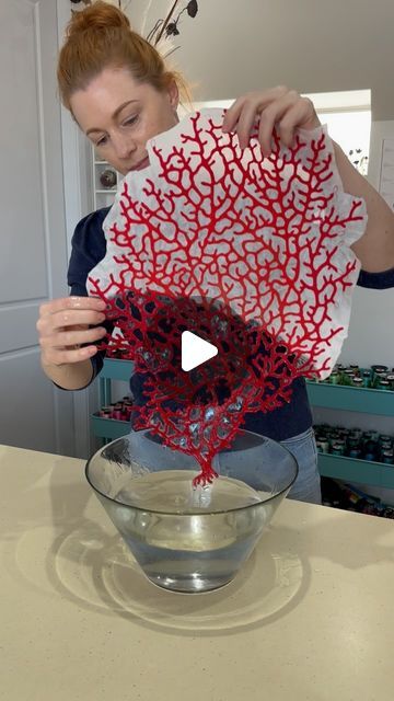 Meredith Dale trading as Meredith Woolnough on Instagram: "Is like magic every time 🪄✨

Washing the water soluble stabiliser out of my embroideries is still my favourite part of the process. It’s the moment they come alive. ❤️

This red coral fan is my newest embroidered creation. It has been stitched with a freehand machine embroidery technique on a water soluble substrate. It’s a wonderfully simple but versatile way to make things. 

Once this piece is dried it will then be shadow mounted onto a board ready for framing. 

If you would ever like to learn how to do this kind of embroidery I have a book available and also teach online courses. Links to both can be found in my bio. 

#sculpturalembroidery #meredithwoolnough" Layered Embroidery, Meredith Woolnough, Teach Online, Water Soluble Fabric, Freehand Machine Embroidery, Yarn Embroidery, Free Motion Embroidery, Sea Coral, Fabric Craft