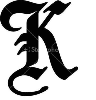 K In Different Fonts, Old English K, Letter K Font, Forearm Cover Up Tattoos, The Letter K, K Tattoo, Easy Love Drawings, Old English Font, Tattoo Lettering Fonts