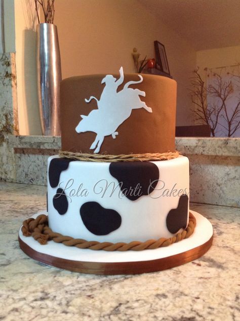 Cowboy Cake For Men Western Theme, Simple Cowboy Cake, Cowboy Theme Birthday Cake, My First Rodeo Cake Boy, First Rodeo Birthday Cake Boy, Rodeo Theme Birthday Cake, How The West Was One Cake, Western Bday Cake, Bull Rider Cake