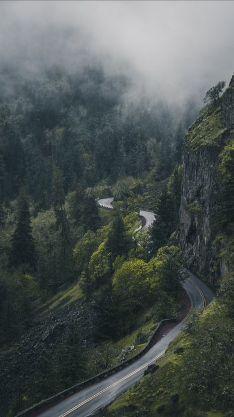 Mountain Roads Painting, Cloudy Mountain Aesthetic, Car On Mountain Road, Mountain Drive Aesthetic, Road Wallpaper Aesthetic, Forest Road Aesthetic, Mountain Hiking Aesthetic, Road Drawing, Road Aesthetic