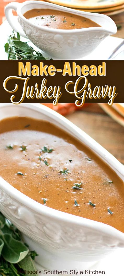 Thanksgiving Gravy Recipes, Gravy Turkey, Make Ahead Turkey Gravy, Turkey Gravy From Drippings, Homemade Turkey Gravy, Making Turkey Gravy, Thanksgiving Gravy, Turkey Gravy Recipe, Homemade Gravy