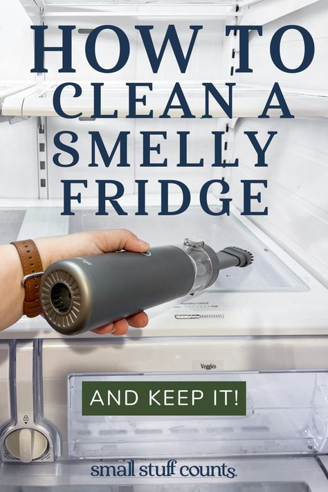 A smelly fridge is a sign of bacteria and germs lurking in bins and out-of-sight corners of your refrigerator. Learn how to deep clean your refrigerator and prevent the smells from returning. Fridge Deep Clean, Deep Clean Fridge, Smelly Fridge, Fridge Deodorizer, Fridge Smells, Freezer Organization, Clean Fridge, Moving Tips, Fridge Freezers