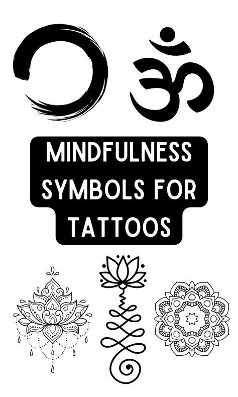 Mandala Symbols And Meanings, Metaphysical Tattoos Spiritual, Spiritual Tattoos Meaningful Hindu, Meditation Symbols Tattoo, Sanskrit Tattoo Symbols Spiritual, Authenticity Tattoo Symbol, Buddha Outline Tattoo, Sanskrit Symbol Tattoo, Ohm Tattoo Design Ideas