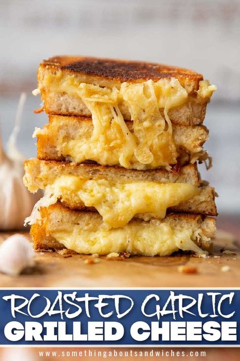 Garlic Grilled Cheese, Quick Foods, College Recipes, Luncheon Ideas, Kinds Of Cheese, Grilled Cheese Recipes, Potato Bread, Garlic Recipes, Grilled Cheese Sandwich