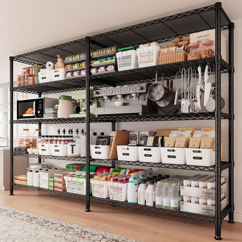 Faster shipping. Better service Industrial Shelving Units, Metal Storage Shelves, Shelves For Storage, Pantry Room, Heavy Duty Shelving, Metal Shelving, Food Boxes, Pantry Kitchen, Wire Shelving Units