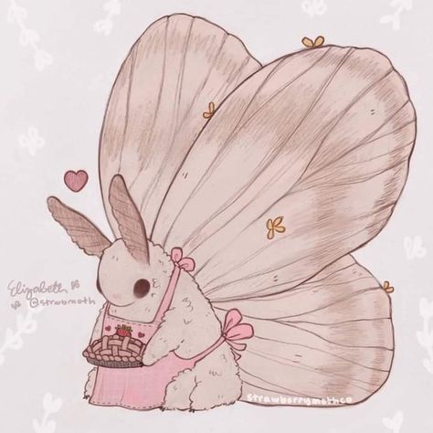 Artist name is in picture#moth Life In Nature, Moth Drawing, Cute Moth, Arte Do Kawaii, Moth Art, Etsy Stickers, Strawberry Pie, Cute Doodle Art, Cute Little Drawings