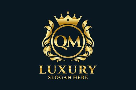 Initial QM Letter Royal Luxury Logo template in vector art for luxurious branding projects and other vector illustration. Qm Logo, Luxurious Branding, Branding Projects, Luxury Logo, Logo Templates, Vector Art, Vector Free, Initials, Vector Illustration