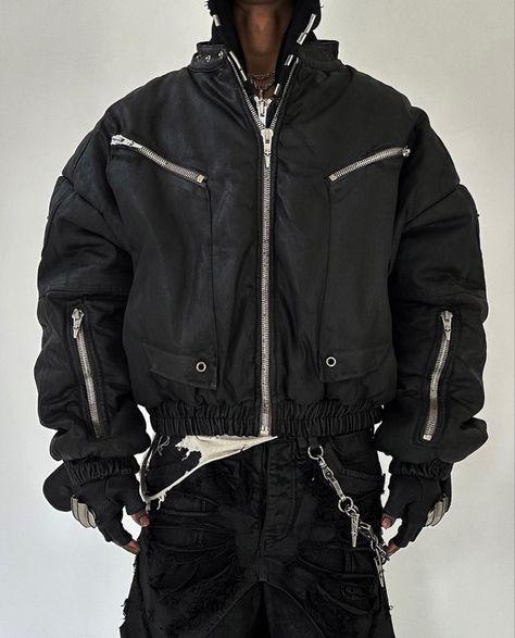 #fashion #aesthetic #outfits #outfitideas #style #stylish #cool #design #black #jacket Black Outfit Men, Wrinkled Clothes, Flared Denim, Concept Clothing, Fashion Shoes Sneakers, Shirt Design Inspiration, Men Stylish Dress, Tracksuit Jacket, Leather Denim