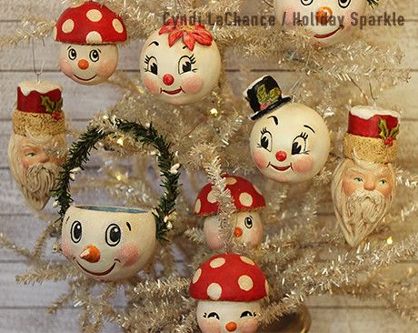 Paper Clay Ornaments | holidaysparkle | Flickr Paper Clay Christmas Ornaments, Paper Clay Ornaments, Paper Clay Christmas, Paper Clay Projects, Paper Mache Christmas Ornaments, Snowman Clay, Snowmen Diy, Paper Mache Ornaments, Flaky Friends