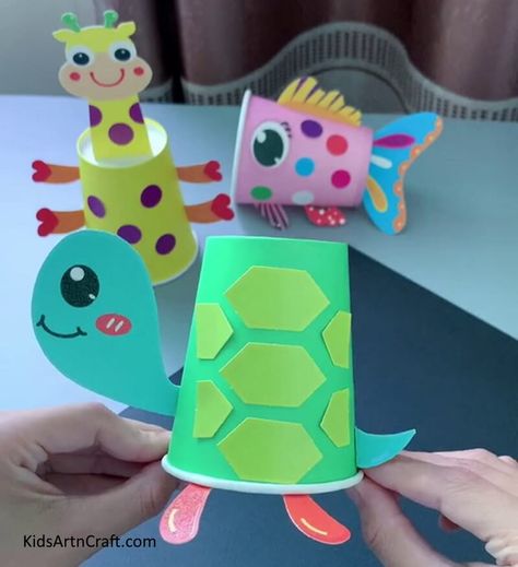 DIY Egg Carton Turtle Craft For Kids - Kids Art & Craft Tortoise Crafts For Kids, Ocean Craft Ideas, Reuse Egg Cartons, Tortoise Craft, Vikram Thakor, Diy Egg Carton, Crafts Kindergarten, Paper Animal Crafts, Coffee Cup Crafts