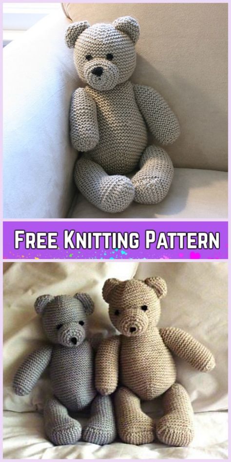 Knit Teddy Bear Plush Toy Free Knitting Pattern Knitting Bear, Dreamcatcher Diy, Teddy Bear Patterns Free, Teddy Bear Knitting Pattern, Teddy Ruxpin, Bear Patterns Free, Kids Teddy Bear, Knitting Toys, Knitted Toys Free Patterns