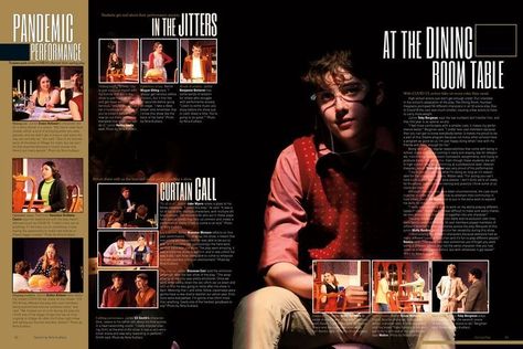 Cinema Magazine Design, Movie Brochure, Jostens Yearbook, Theatre Magazine, Yearbook Design Layout, Cinema Magazine, Magazine Page Layouts, Yearbook Inspiration, Yearbook Class