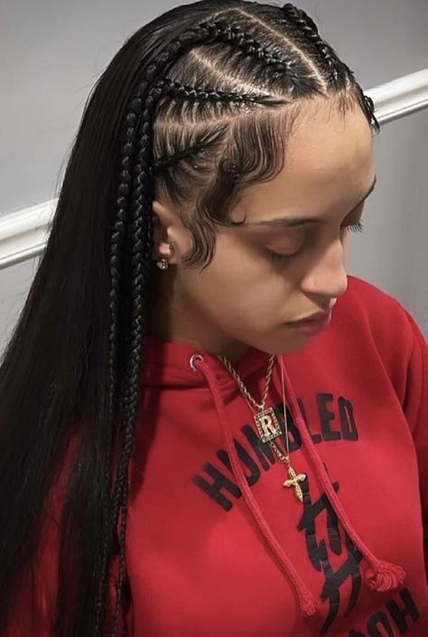 Half Braids Half Hair Down, Slick Back Hairstyles With Braid, Halfway Braids Hairstyles, Half Head Braids, Brades Hair, Mexico Braids, Half Braids, Basketball Hair, Kadeřnické Trendy