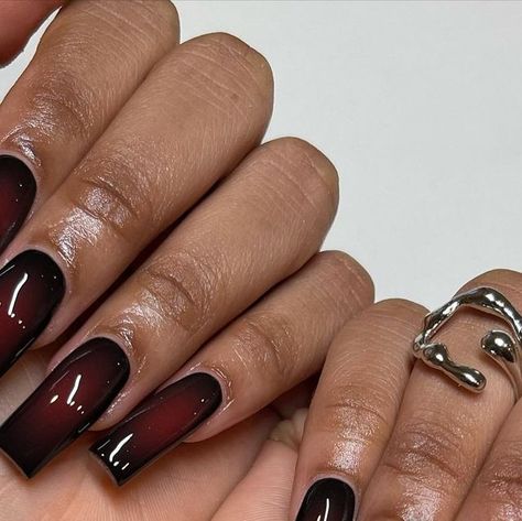 Nail Designs Asethic, Black And Brown Aura Nails, Baddie Aura Nails, Gel X Nails Halloween, Nail Ideas Acrylic Halloween, Aura Halloween Nails, Fall Nails Spooky, Halloween And Fall Nails, Dark Prom Nails