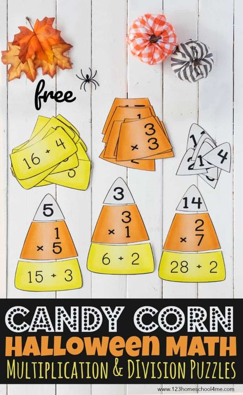 Candy Corn Math, Pumpkin Math Activities, Candy Math, Halloween Multiplication, October Math, Fall Math Activities, Pumpkin Math, Free Math Games, Halloween Math Activities