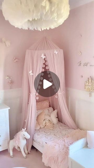 Spinkie® Canopies Decor Toys on Instagram: "Seeking a dreamy bedroom inspiration for a girl who adores pink and butterflies? see @typhaaiinem’s wishful space, featuring our Dreamy Canopy and Mini Pom Garland Set in Pale Rose, she personalized with delicate butterfly details. The addition of our Enchanted Unicorn completes this magical room, fit for a little princess. 🦄💕✨ Dreamy Canopy Set: USD 174 | Php 7,250 Enchanted Unicorn: USD 69.50 | Php 2,850 Shop our Hair Accessories in the USA at spinkie.com/us and spinkie.com for Philippines and rest of the world. ✨" Girls Unicorn Bedroom, Unicorn Girls Bedroom, Unicorn Girls Room, Girls Room Unicorn, Butterfly Bedroom, Butterfly Details, Magical Room, Unicorn Bedroom, Pink Girl Room