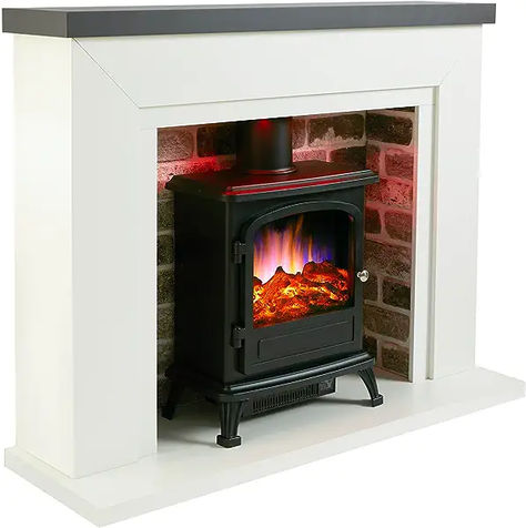 Brand endeavour fires and fireplaces Power source Corded Electric Product dimensions 37.5D x 120W x 99.2H centimetres Material Engineered Wood, Metal Finish type Painted Installation type Freestanding Heat output 2000 Watts Special feature 13 Colour Downlights, Quiet Fan Heater, Remote Control, Realstic Flame Effect, Adjustable Thermostat Style Contemporary Colour Grey Top + Grey Brick Brick Effect Panels, White Mantle, Fireplace Black, Fireplace Suites, Led Downlights, Tv Wall Brackets, Grey Brick, Burner Stove, Stove Accessories