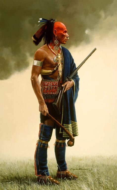 David Wright, Woodland Indians, Native American Paintings, Native American Warrior, Native American Clothing, Indian Pictures, American Frontier, Wilde Westen, Native American Artwork