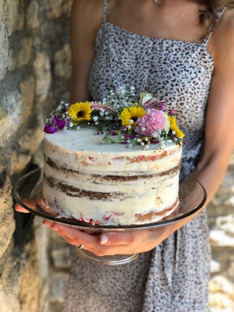 Wildflower Cake, Wildflower Birthday Party, Birthday Cake With Flowers, Crown Cake, Fresh Flower Cake, Simple Cake Designs, Elegant Cakes