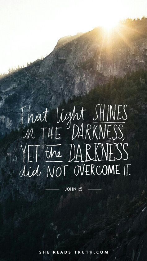 “The light shines in the darkness, and the darkness has not overcome it.” John‬ ‭1:5‬ #God #bibleverse #Righteousness #WordOfGod Bible Verses Phone Wallpaper, 365 Jar, She Reads Truth, John 1 5, Bible Quotes Wallpaper, Quotes Bible, Verses Wallpaper, Bible Reading Plan, Bible Verse Wallpaper