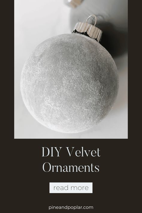 Elevate your holiday decor with luxurious DIY velvet ornaments! Learn how to achieve a soft velvet texture using flocking powder, modge podge, and paint. Follow the easy steps in this tutorial and make your tree the envy of the neighborhood. Paint Christmas Ornaments Diy, How To Make A Christmas Ornament, Ideas For Clear Ornaments, Candy Cane Diy Ornaments, Diy Satin Christmas Ornaments, Diy Textured Christmas Balls, Faux Velvet Ornaments, How To Make Flocked Ornaments, Christmas Ornament Painting Ideas Easy Diy