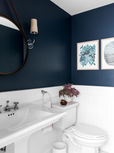 Navy Bathroom, Bathroom Remodel Cost, Cute Dorm Rooms, Trendy Bathroom, Small Bathroom Design, White Rooms, Bath Room, Bathroom Design Small, Bathroom Colors