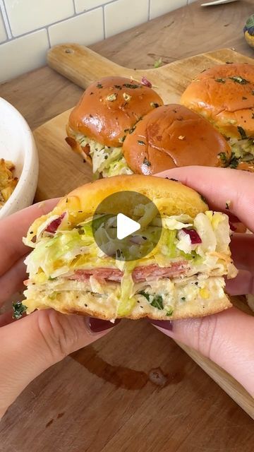 Hawaiian Roll Grinder Sliders, Charcuterie Board Sliders, Italian Sliders Sandwich Recipes, Chopped Sliders, Italian Grinder Sandwich Recipes, Grinder Sliders, Grinder Sandwiches, Italian Grinder, Grinder Sandwich