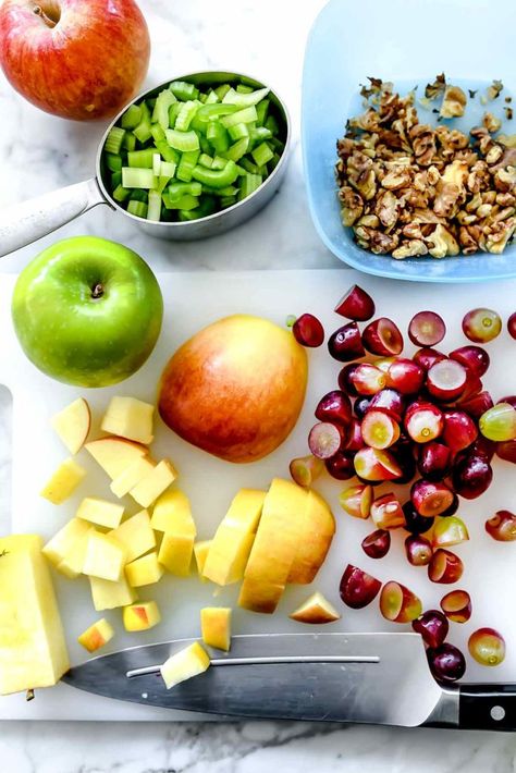 Classic Waldorf Salad | foodiecrush.com Best Waldorf Salad Recipe, Easy Waldorf Salad, Classic Waldorf Salad, Picnic Salad Recipes, Waldorf Salad Recipe, Classic Lemon Bars, Christmas Salads, Pecan Chicken, Waldorf Salad