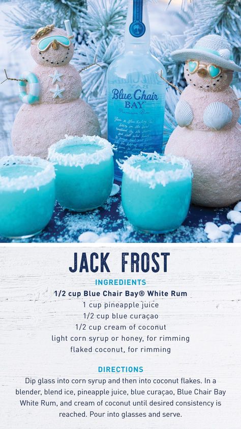 Jack Frost Cocktail, Christmas Drinks Alcohol Recipes, Xmas Drinks, Christmas Party Drinks, Christmas Drinks Recipes, Christmas Drinks Alcohol, Blue Drink, Fun Drinks Alcohol, Cocktail Drinks Alcoholic