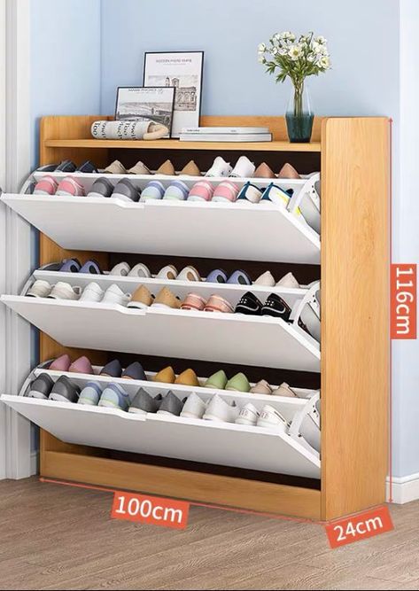 Shoe Rack Cabinet Design, Wall Wardrobe Design, Store Shelves Design, Woodworking Chair, Shoe Rack Living Room, Closet Design Layout, تصميم داخلي فاخر, Desain Furnitur Modern, Store Hacks