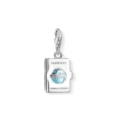 Charm pendant "PASSPORT" from the Charm Club collection in the THOMAS SABO online store Thomas Sabo Ring, Thomas Sabo Bracelet, Thomas Sabo Charms, Blue Topaz Bracelet, Onyx Bracelet, Engraved Bracelet, Thomas Sabo, Amethyst Earrings, Engraved Items